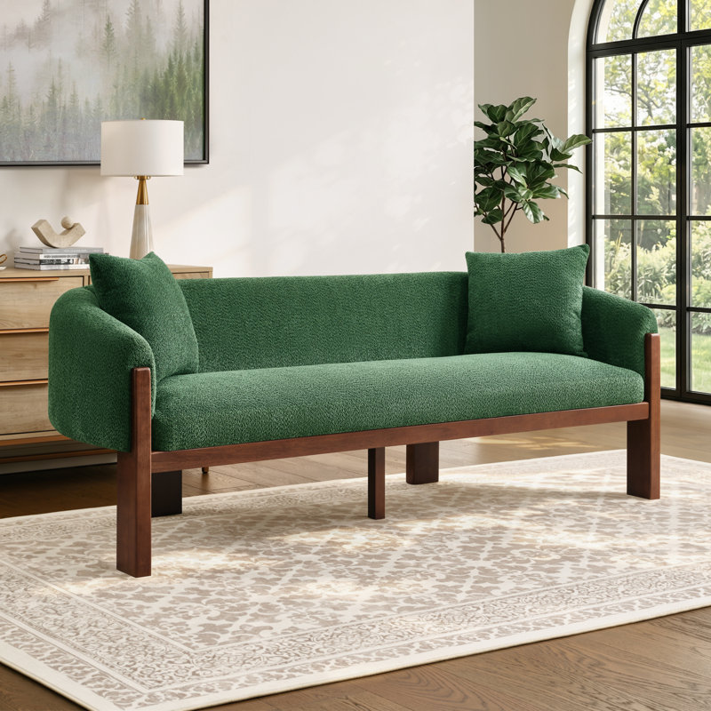 Canapé 3 places Caradon, Green Cushion/Walnut Frame