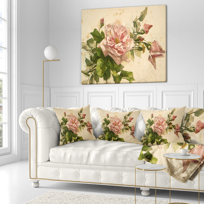 Coussin d’illustration floral painting, 16 po x 1 po, Coussin décoratif