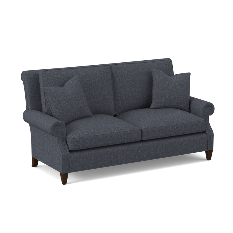 Library Sofa, American Walnut, Margaret Lipstick Polyester Blend