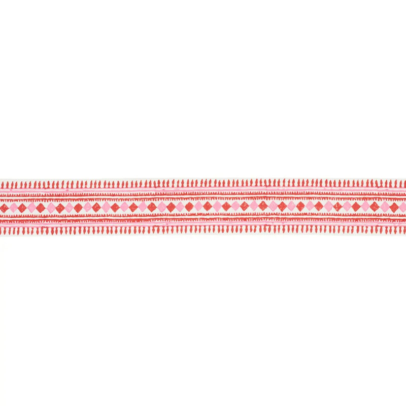 Toula Linen Fabric, Red/Pink