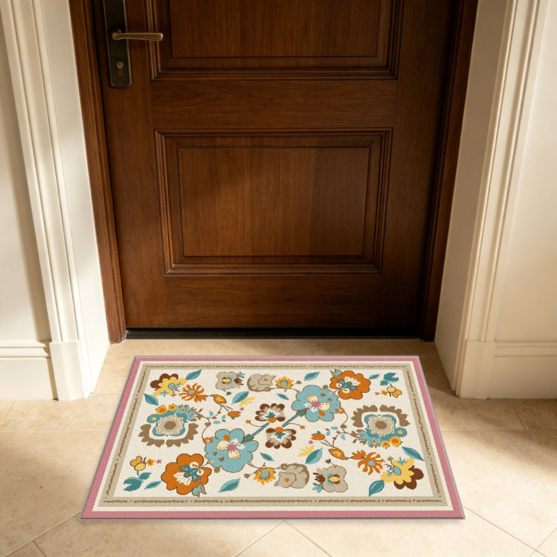 Multicolor Vintage Floral Rug carpet-easy to clean, machine-washable, soft and comfortable; suitable for door mats, kitchens, living rooms, bedrooms, corridors, and laundry areas. Easy to clean, durable carpet for home decoration.