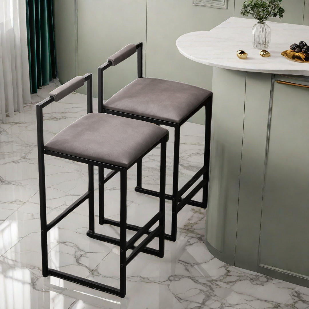 Takehiko 24.8'' PU Leather Counter Bar Stool Set (Set of 2) 17 Stories 