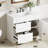 37" Bathroom Vanity With Ceramic Sink & 2 Drawers And 2-Adjustable Shelf