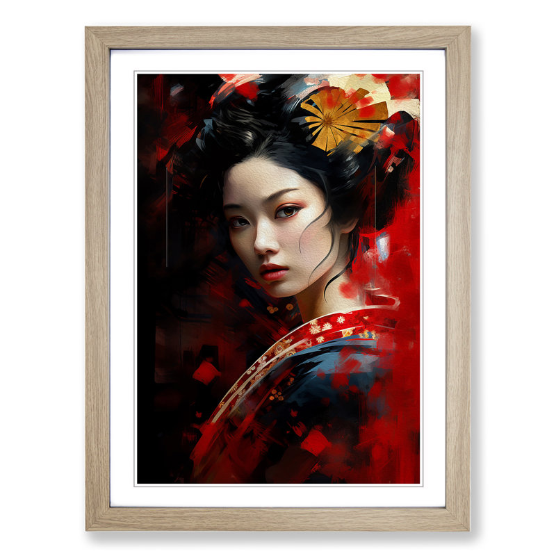 Single Picture Frame Print on Wood, 34cm H x 25cm W, Oak Framed