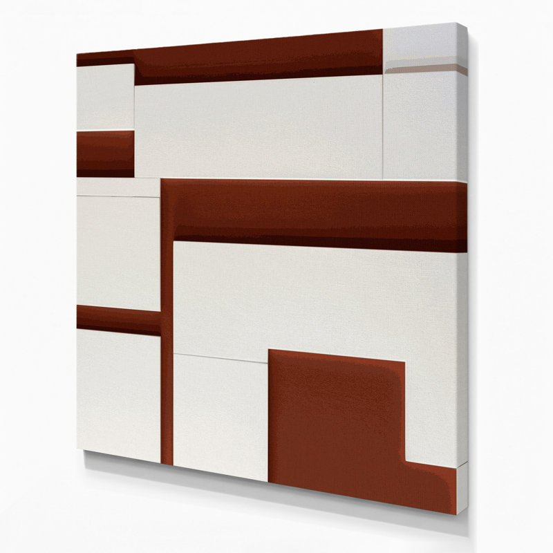 Minimalisme 23, art mural sur toile brune, H 16 po x l 16 po
