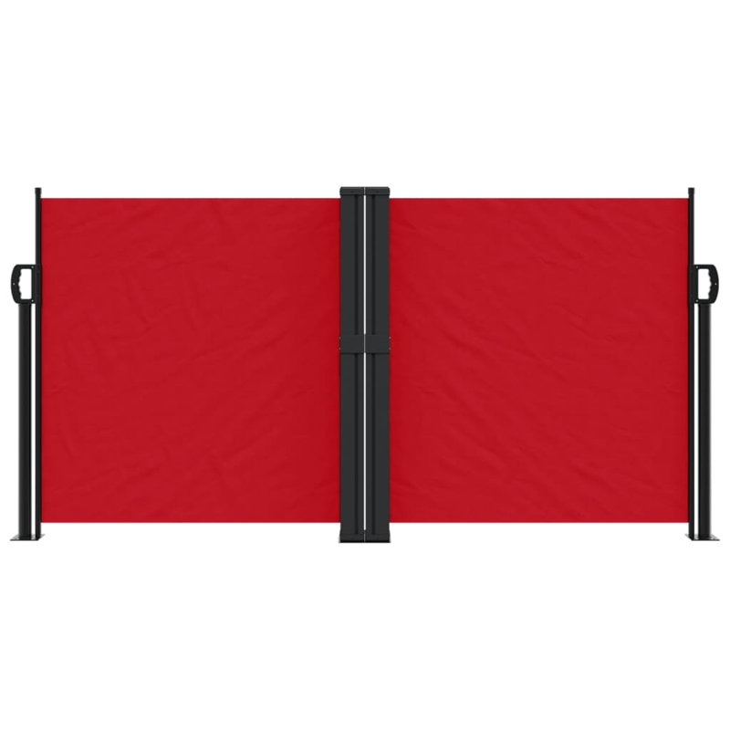 Dakota Fields Retractable Side Awning, Red, 120cm H x 600cm W