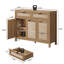 Buffet en rotin à 2 tiroirs et 3 portes l 43,39 po avec tablettes réglables-210026503