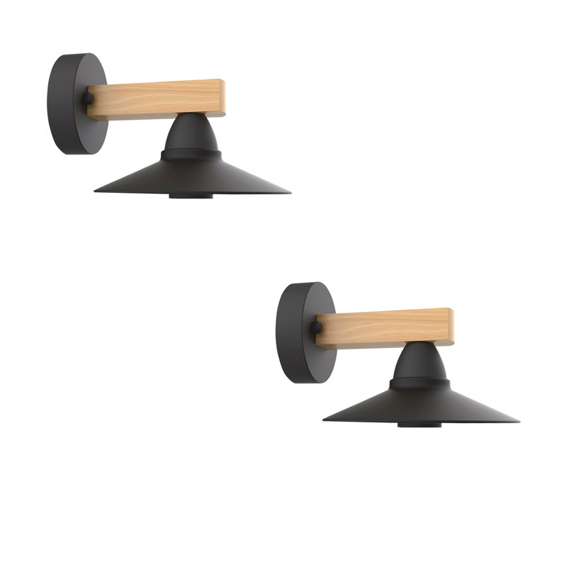 Doegolia Armed Sconce, Black, No