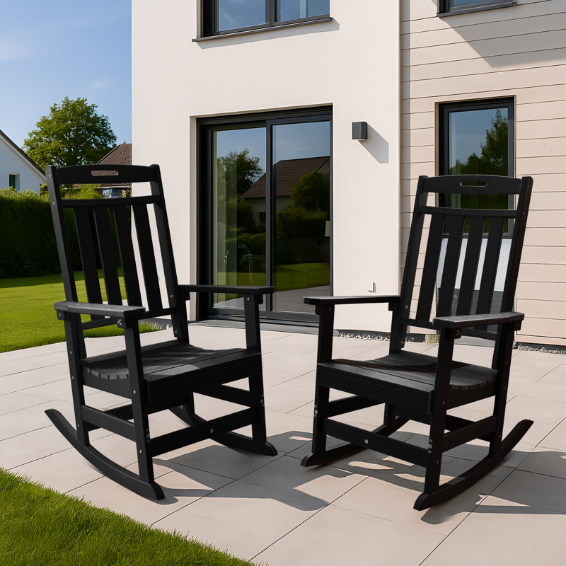 Chaise berçante HDPE, Noir