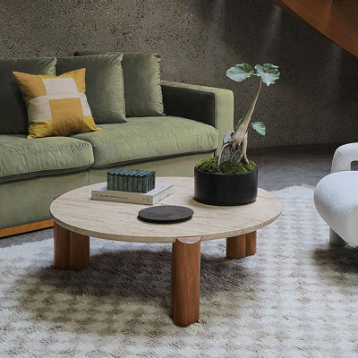 Table basse en travertin moderne et minimaliste
