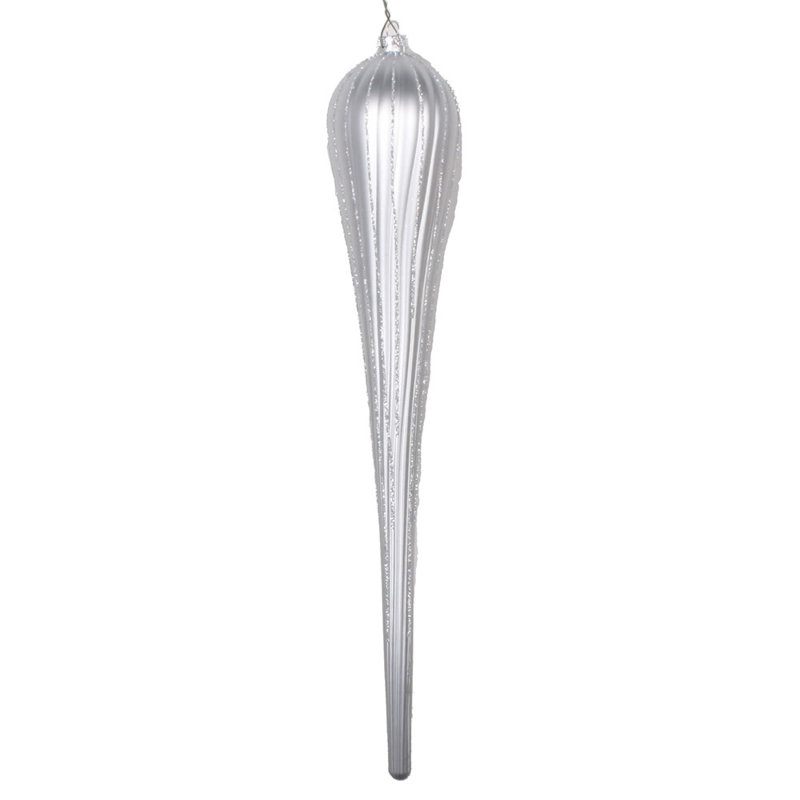 Ornement en forme de fleuron 16 po incassable, Argent