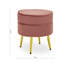Willsboro 40cm Wide Velvet Round Solid Colour Footstool Ottoman-898069813
