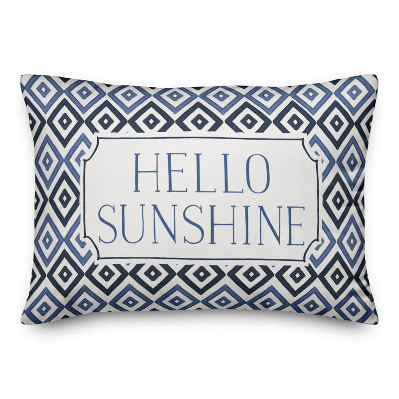 Housse de coussin rectangulaire d'extérieur Hello Sunshine, Bleu