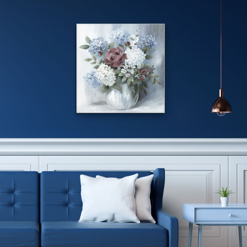 " Hydrangea Arrangement Soft " by Nan, 24" H x 24" W x 1.5" D