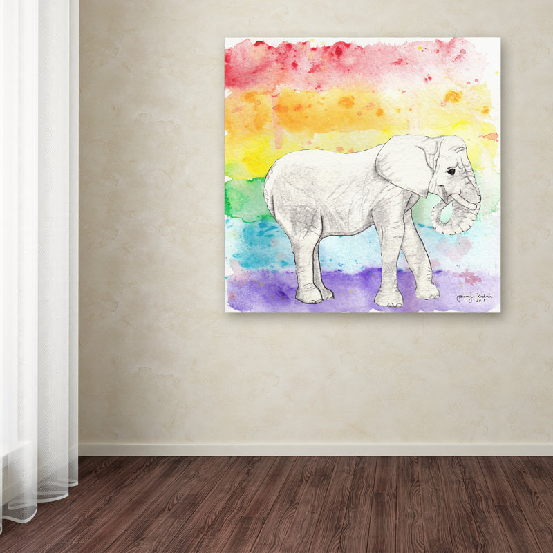 « arc d’éléphant », art sur toile, H 14 po x l 14 po