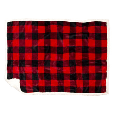 Lumberjack Plaid Red L/XL - White sherpa