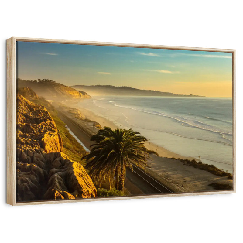 Coucher de soleil Torrey, Cadre flottant en bois naturel, 31 po x 21 po