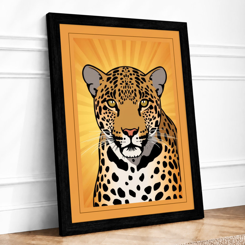 Leopard in Radiance Modern - Framed Print, A1 - 84.1 x 59.4 cm, Black