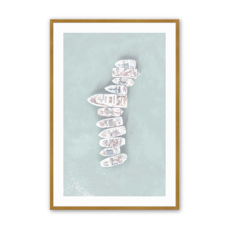 «Floating Tranquility Rolled Print», sans cadre, Cadre doré poli, H 17,25 po x l 13,25 po x P 1,25 po