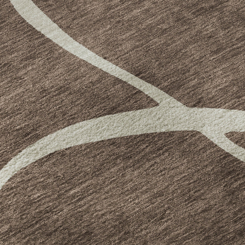 Premium Machine Washable Corum AMF999 Swirls Rug, Round 8'