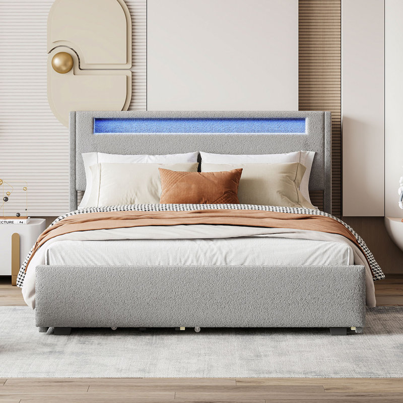 Jomana Upholstered Bed, Queen, Grey