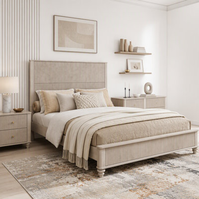 Solid Wood Bed Frame,with Headboard