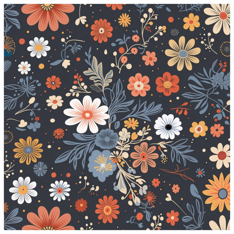 Tapis de bain floral, 34 po L x 21 po L