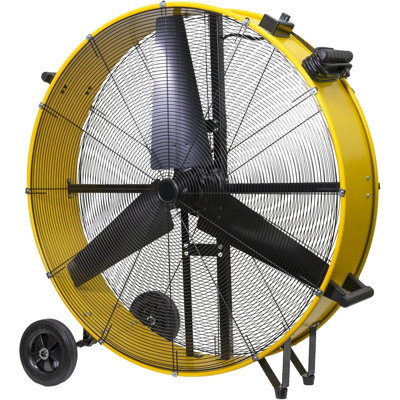 Ventilateur cylindrique industriel à haute vitesse de 42 pouces, ventilateur de plancher en métal robuste de 27 300 CFM avec 2 réglages de vitesse et base en H robuste pour utilisation en usine, entrepôt, garage, grange, commercial - homologué UL