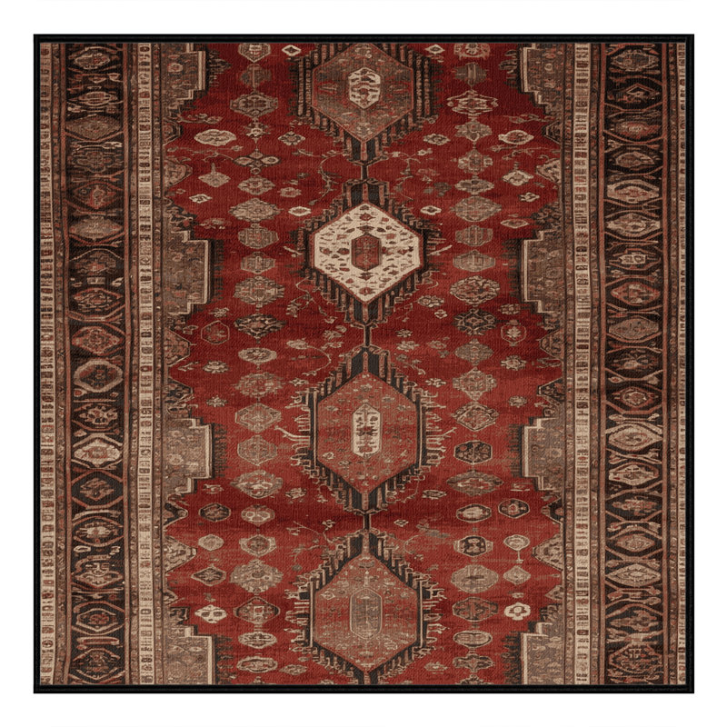 Tapis brun turc lavable à la machine, Carré 7 pi