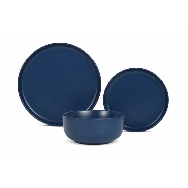 Waterside 12pc Stoneware Dinner Set, Blue