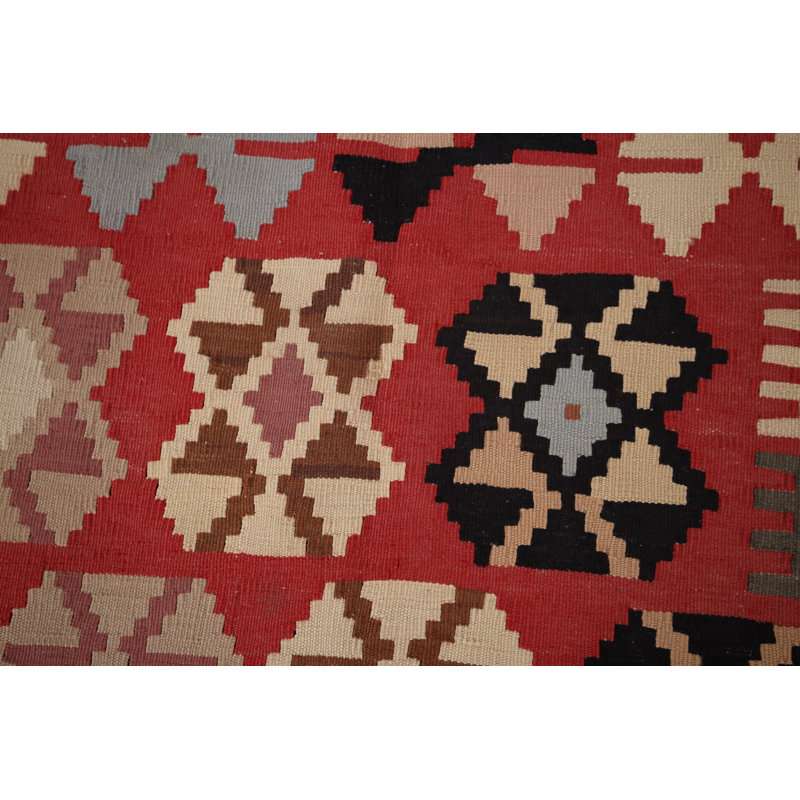 Tapis géométrique à tissage plat kilim 3 x 5
