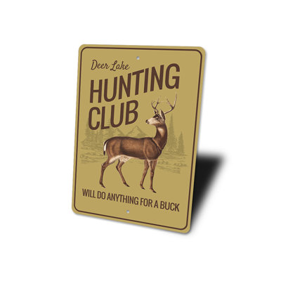 Enseigne de club de chasse en aluminium