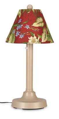 Lucio 34'' Plug-in Outdoor Table Lamp, Bisque, Linen Chile