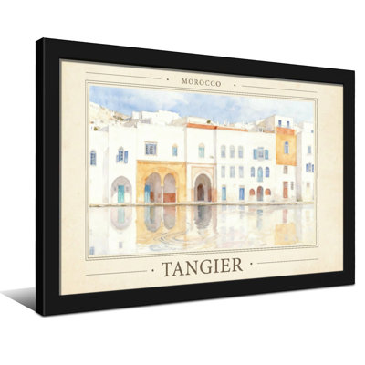 Paysages et paysages urbains, Tanger, Maroc, Aquarelle, architecture, reflets, horizon, couleurs, bâtiments