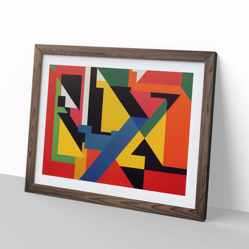 Abstract Bauhaus Vol.5 - Framed Print, 25cm H x 34cm W x 2cm D, Walnut