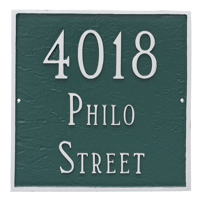 Square Wall Plaque, Hunter Green / Silver