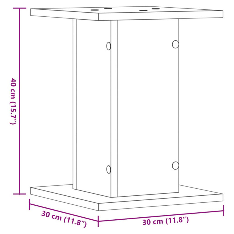 Haig Plant Stand - Set of 2, 30 x 30 x 95 cm (L x W x H), Grey Sonoma