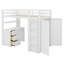 Lit mezzanine tout-en-un avec bureau intégré, tiroirs de rangement et garde-robe