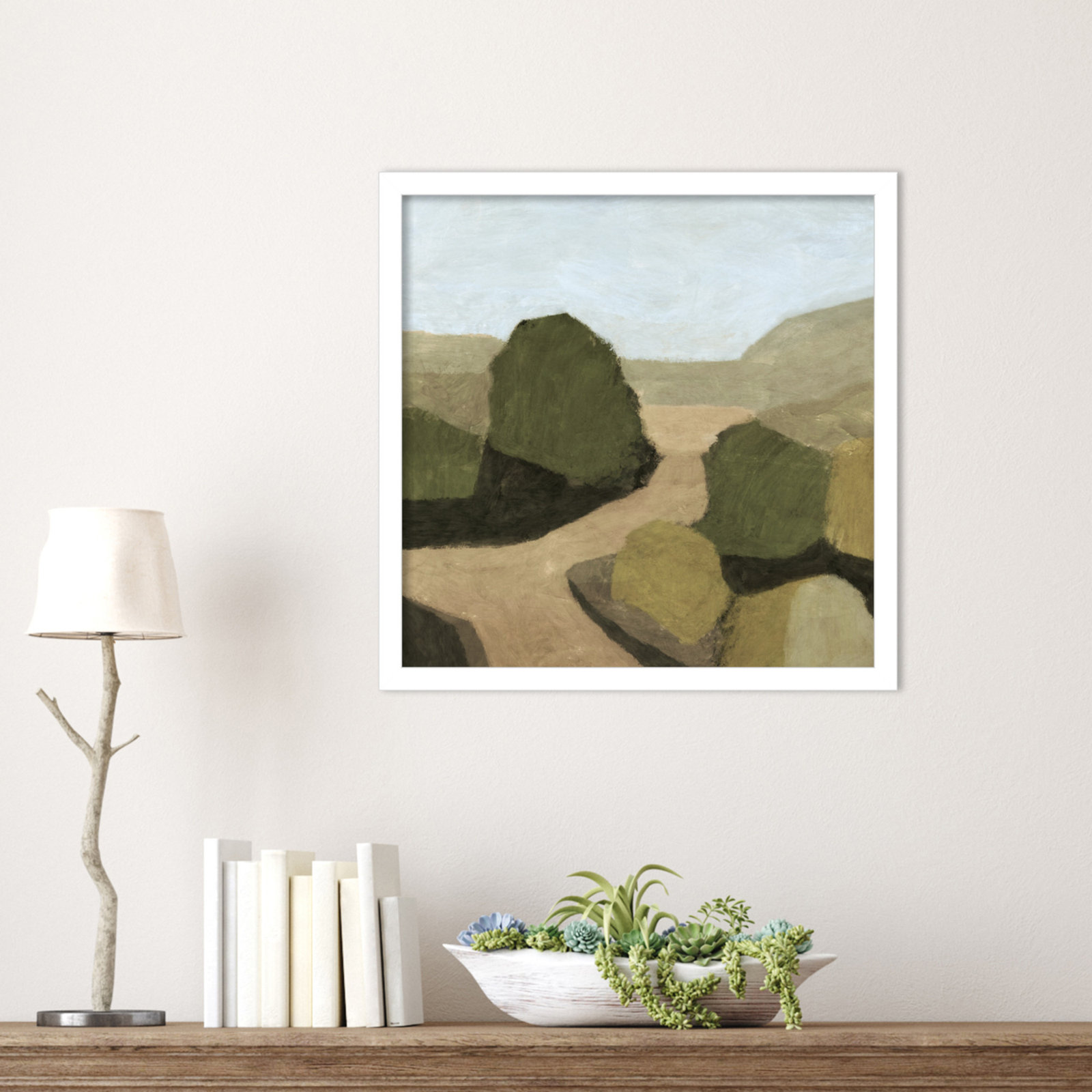 Paysage 1 Print by Dan Hobday, White, 17" H x 17" W