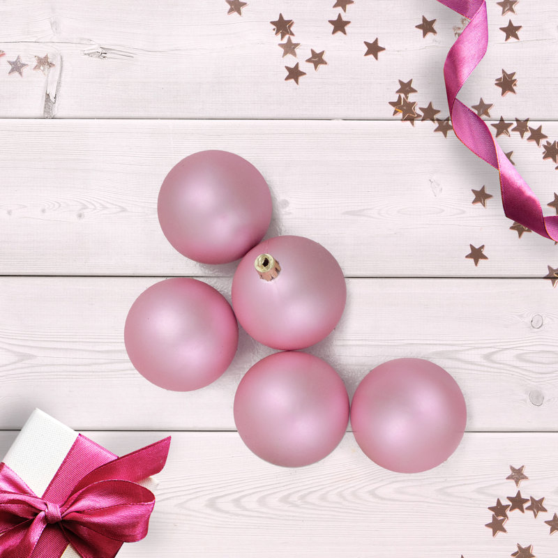 Boule de Noël mat incassable, Rose gomme à bulles