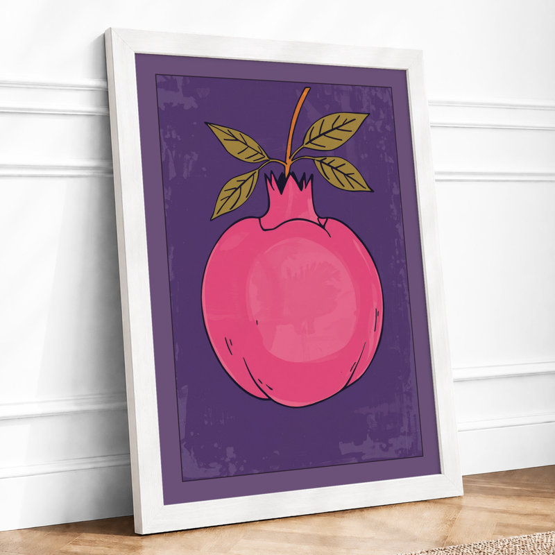 Pomegranate & Gold Botanical - Print, A4 - 29.7 x 21.0 cm, White