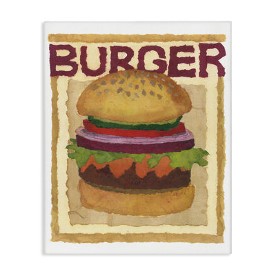 Art mural aquarelle sur toile Burger Style par Nancy Overton