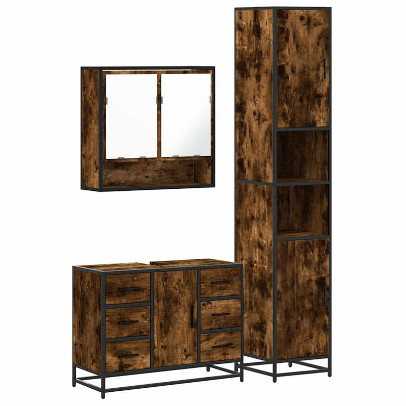 Seyon Bathroom Furniture Suite, Rustric Brown