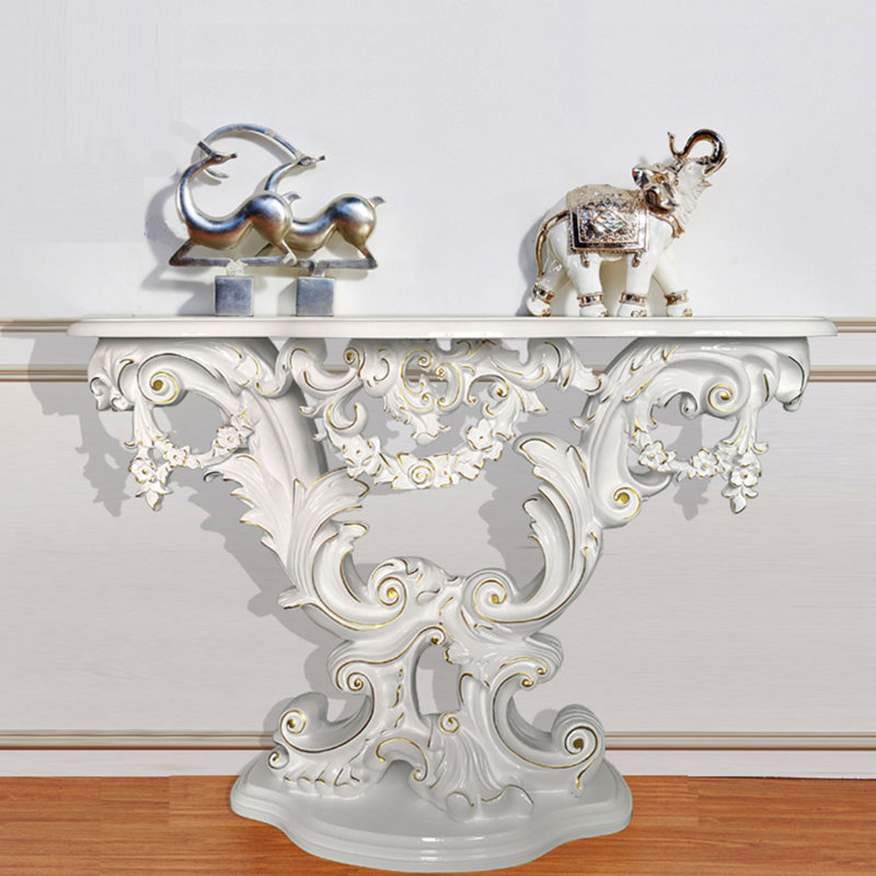 Console luxueuse de style européen, Blanc