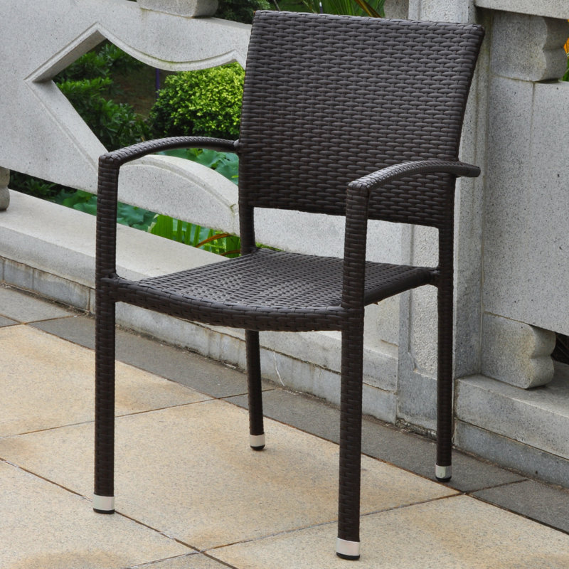 Chaise de patio empilable Brade, Chocolat