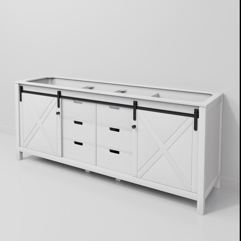 Meuble-lavabo double l 80 po x P 22 po Marsyas, Blanc