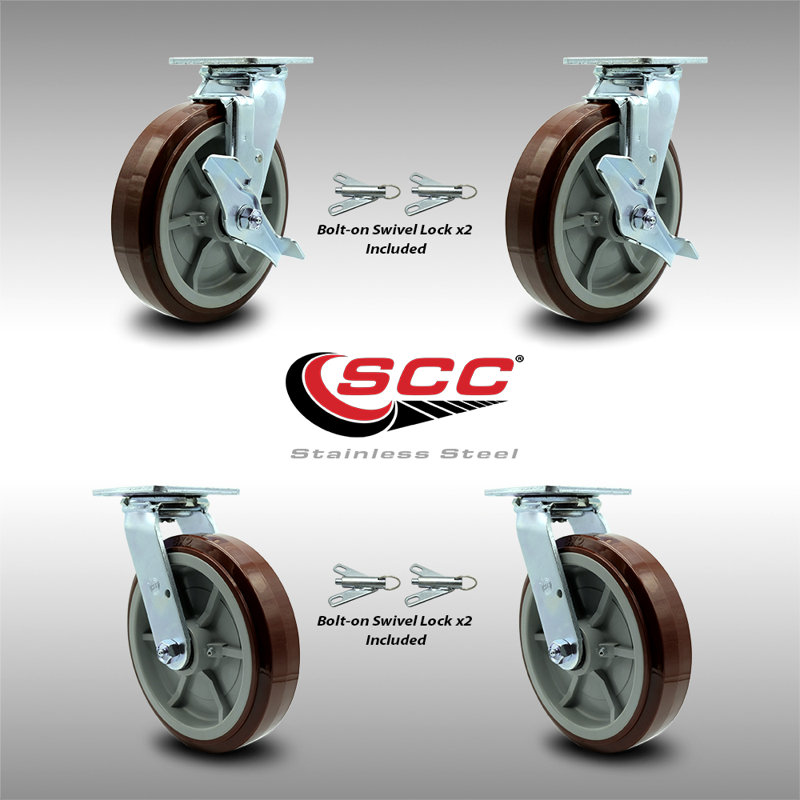 4 Piece Polyurethane Caster Set