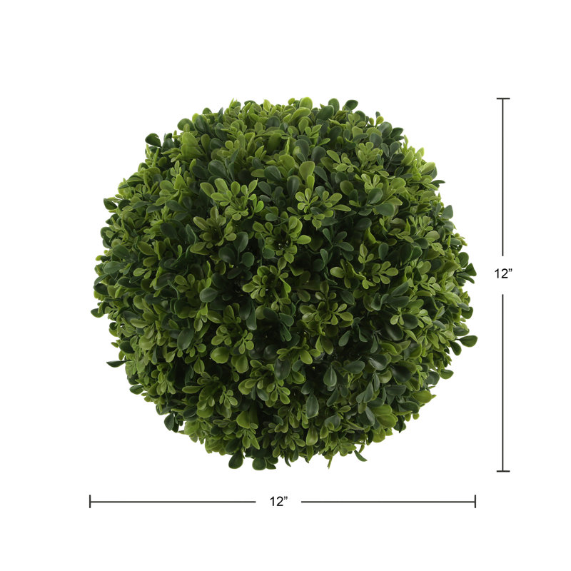 Artificial Boxwood Topiary, 12" H x 12" W x 12" D
