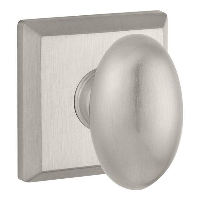 Ellipse Keyed Door Knob with Traditional Square Rose Baldwin 