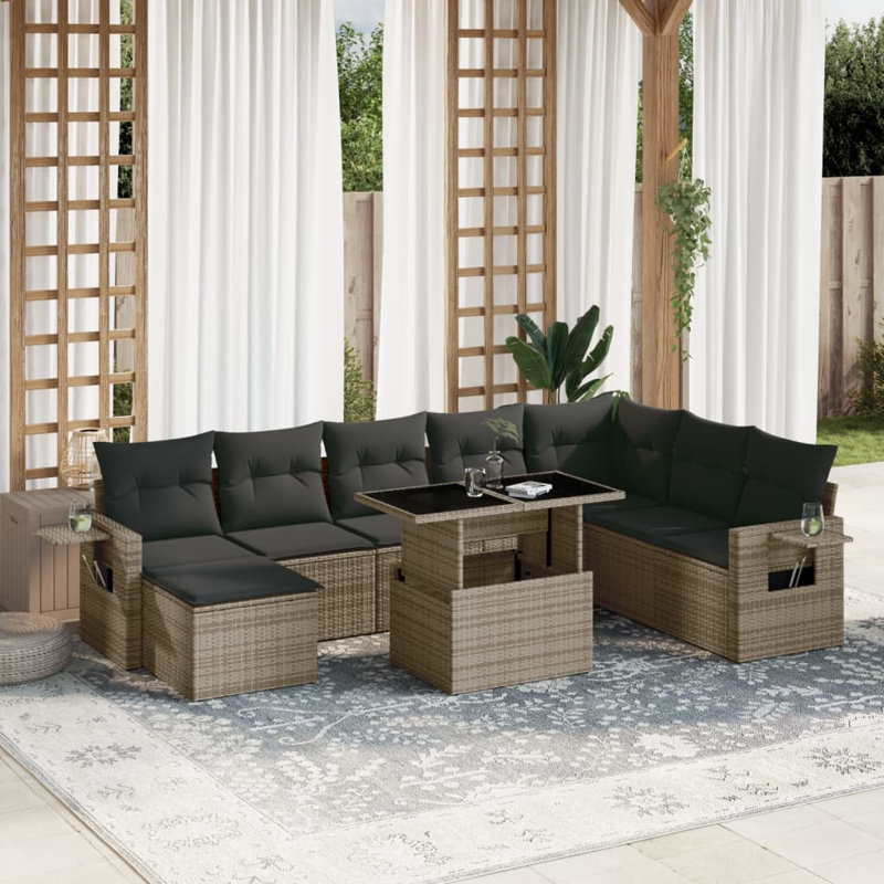 Ensemble de canapé de jardin Vidaxl gris